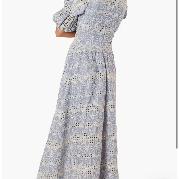 Petal & Pup Light Blue Floral Lace Maxi Dress - Picture 1 of 4